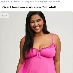 Torrid 2x overt innocence Chemise with Adjustable Straps Sweetheart Neckline new